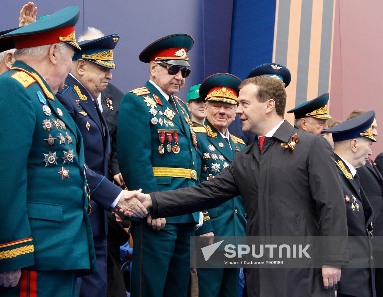 D. Medvedev and V. Putin attend Victory Parade, Red Square