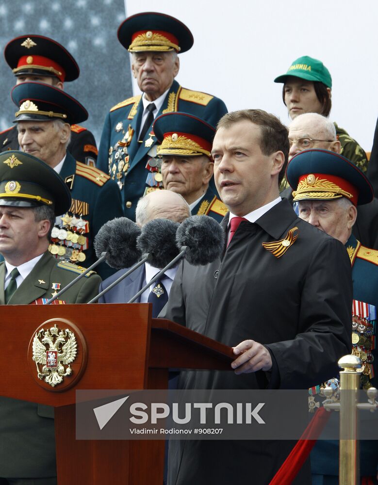 Dmitry Medvedev attends Victory Parade, Red Square