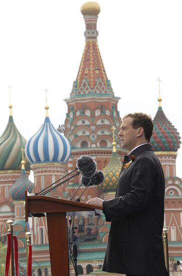 Dmitry Medvedev attends Victory Parade, Red Square