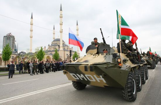 Victory Day parade in Grozny