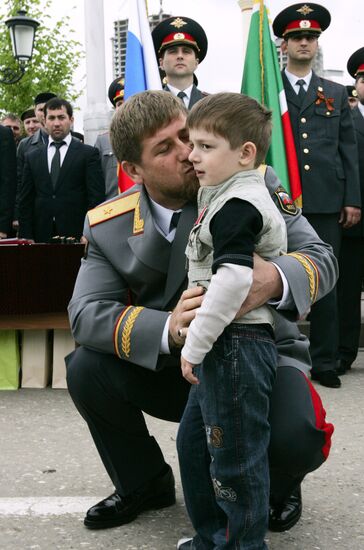 Victory Day parade in Grozny