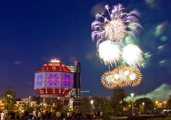 Holiday fireworks in Minsk