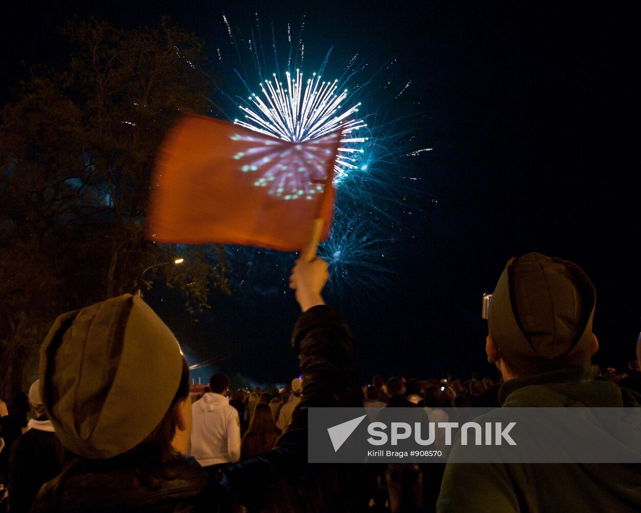 Holiday fireworks in Volgograd