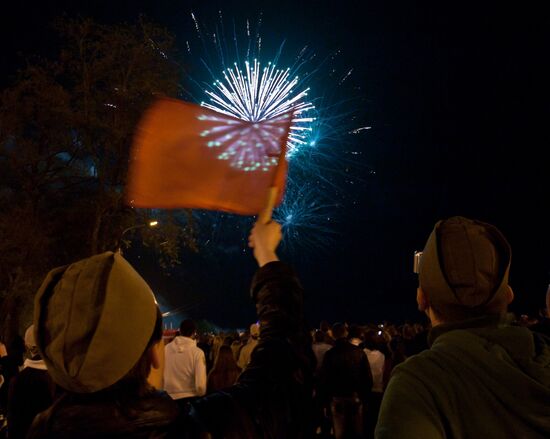 Holiday fireworks in Volgograd