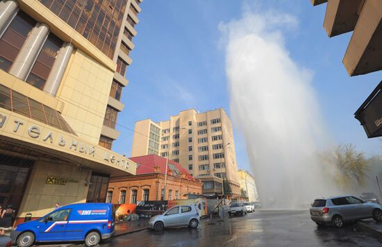 Utility accident in downtown Yekaterinburg