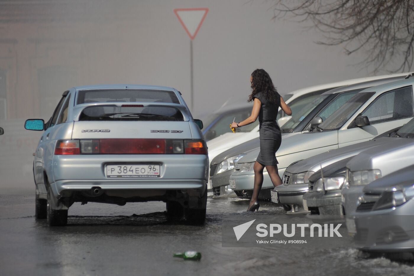 Utility accident in downtown Yekaterinburg