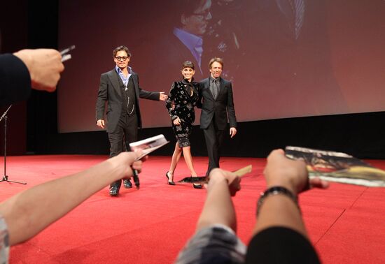 Johnny Depp, Penelope Cruz and Jerry Bruckheimer