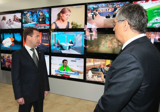 Dmitry Medvedev visits Rossiya Channel headquarters