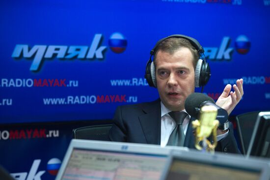 Dmitry Medvedev visits VGTRK headquarters