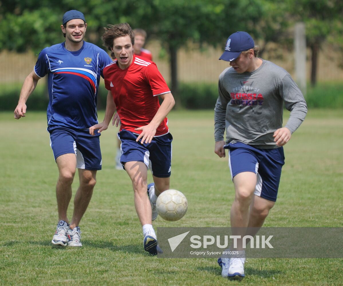 Fyodor Tyutin, Alexander Burmistrov and Vladimir Tarasenko
