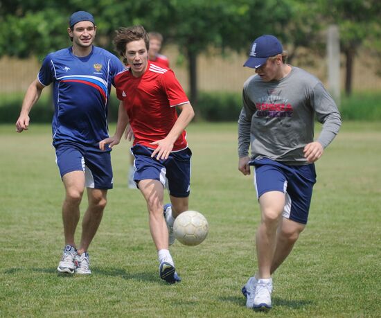 Fyodor Tyutin, Alexander Burmistrov and Vladimir Tarasenko