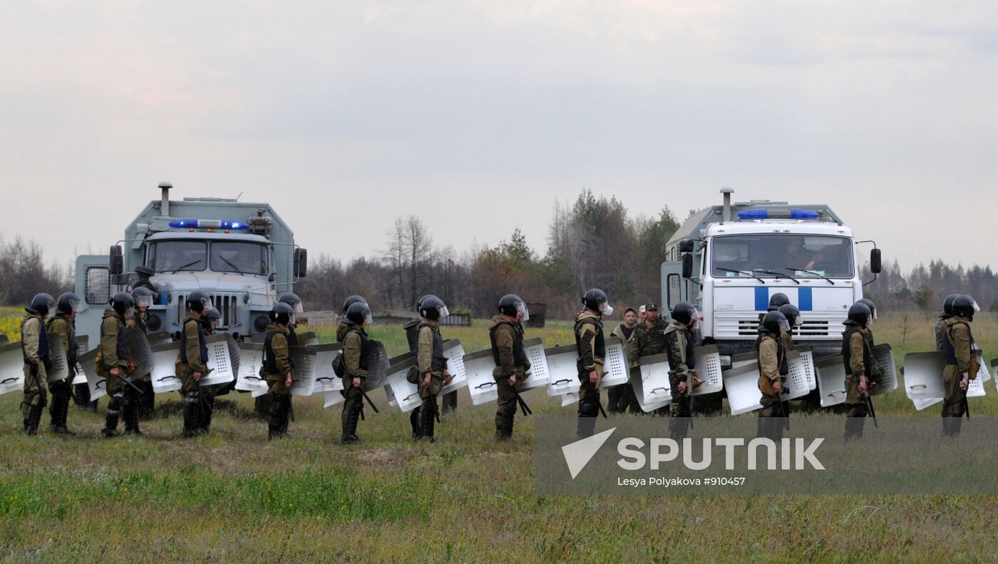 Field training of Voronezh OMON riot troops
