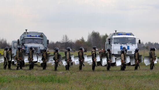 Field training of Voronezh OMON riot troops