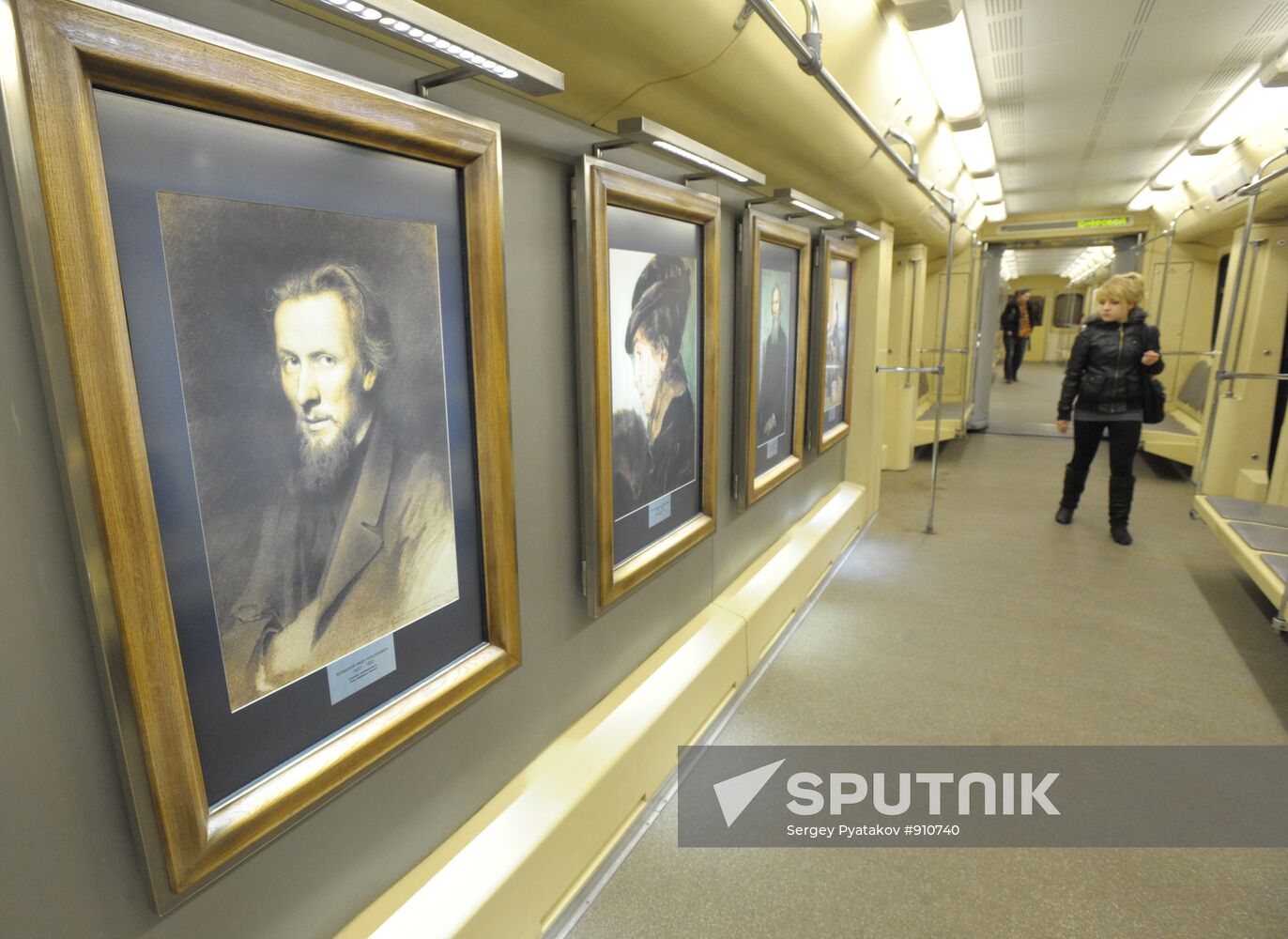 Watercolor train of Moscow metro