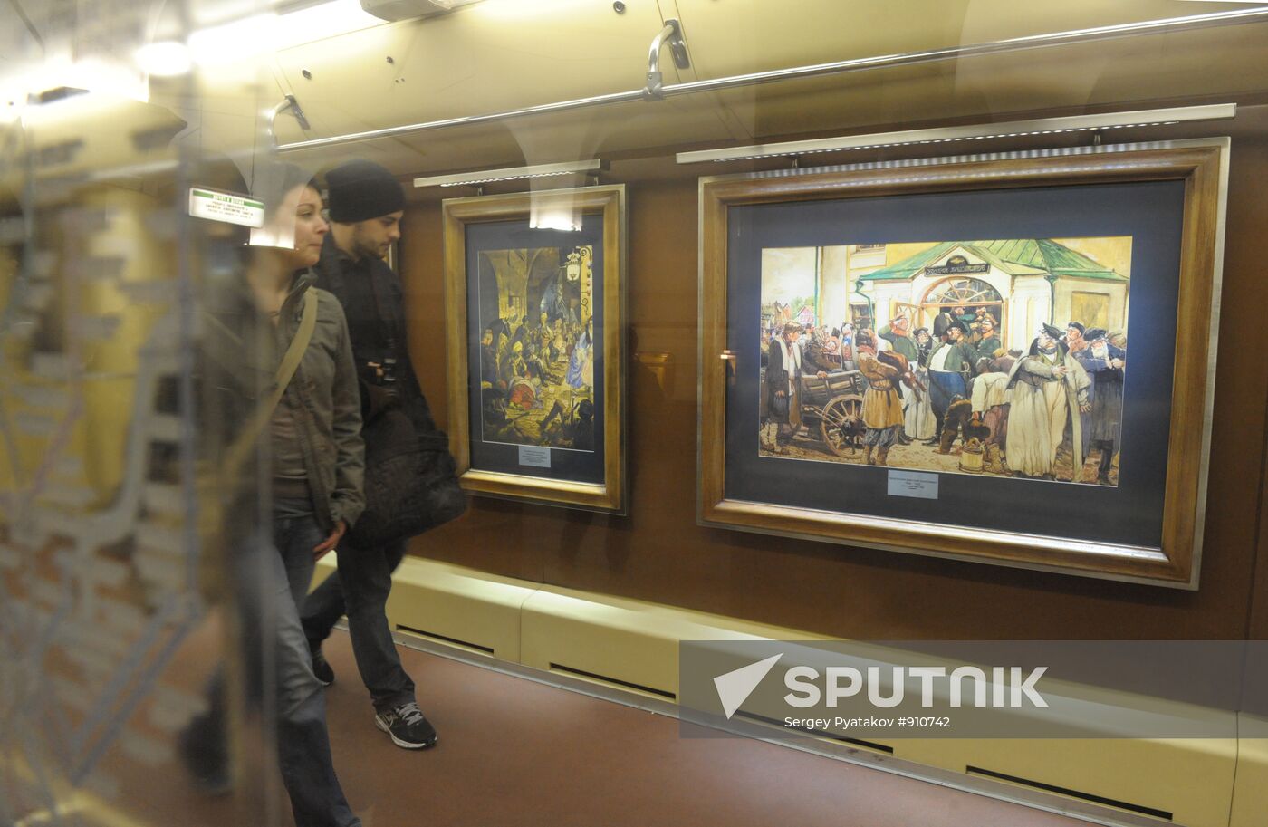 Watercolor train of Moscow metro