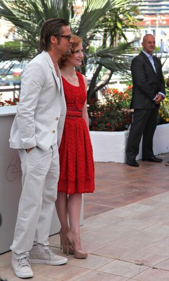 Brad Pitt and Jessica Chastain