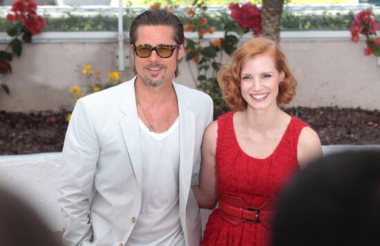 Brad Pitt and Jessica Chastain