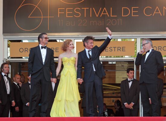 Brad Pitt, Jessica Chastain and Sean Penn