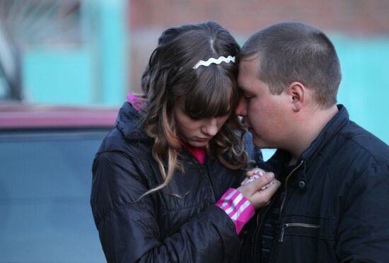 Seeing resident of Grinevich Tarski in Omsk region off to army