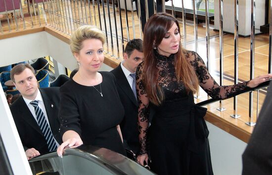 S. Medvedeva and M. Aliyeva at Kremlin Faberge exhibit