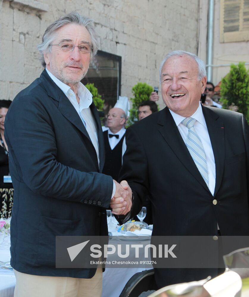 Robert De Niro and mayor of Cannes Bernard Broshan