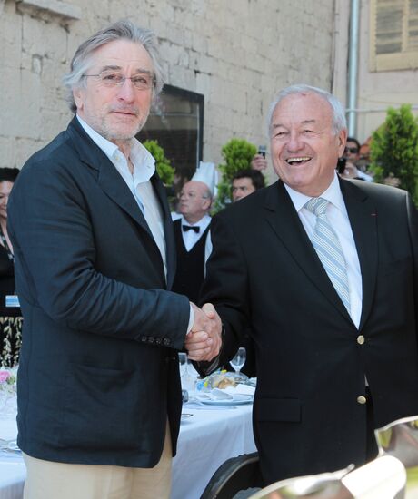 Robert De Niro and mayor of Cannes Bernard Broshan