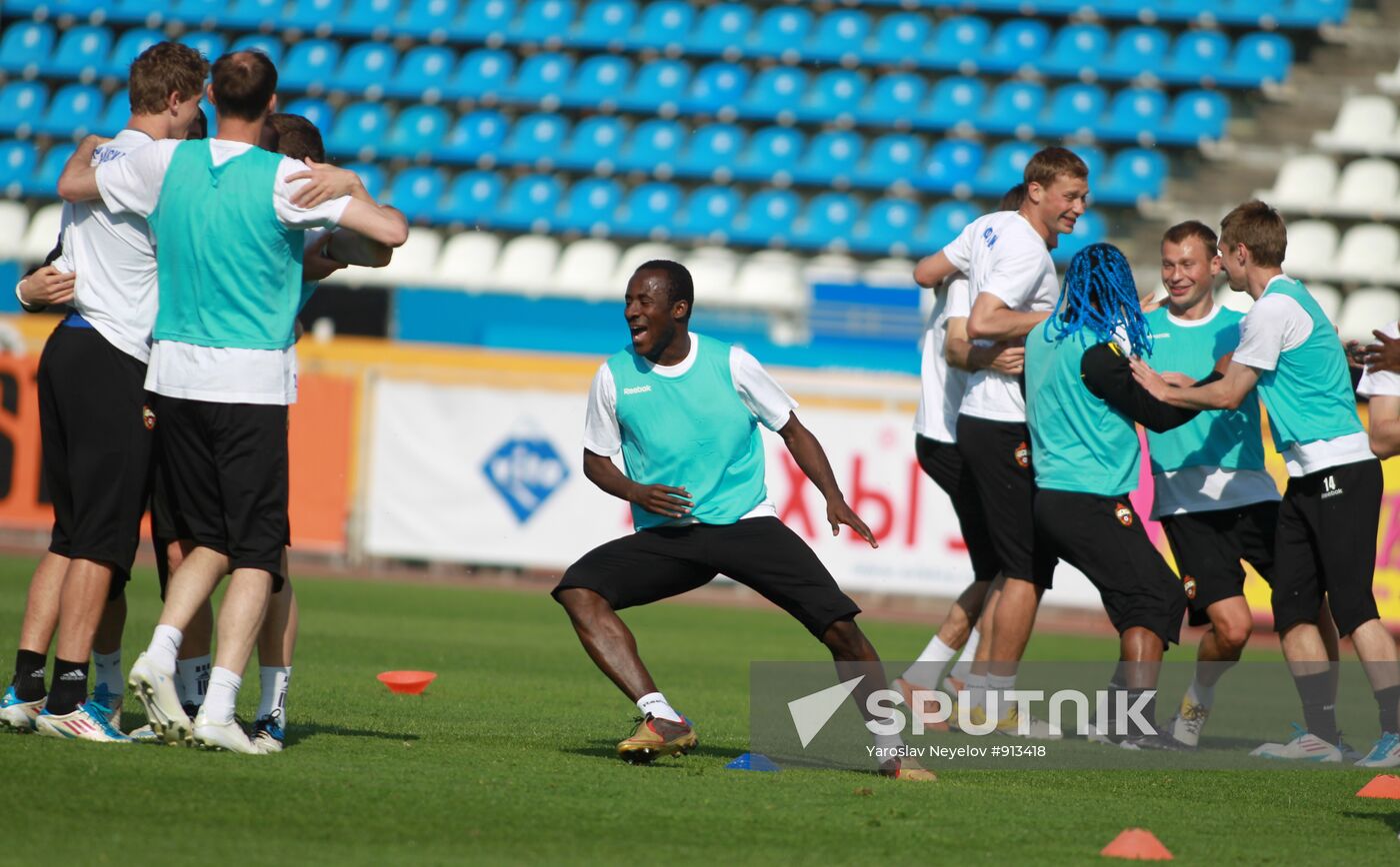 Football. CSKA and Alania train ahead of Russia Cup match