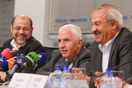 News conference with representatives of Palestinian movements