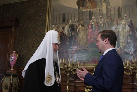 Dmitry Medvedev meets with Patriarch Kirill