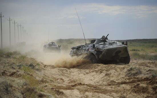 Caspian Flotilla marine corps battalion drill