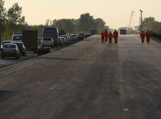 Sovetskoye highway reconstruction in Novosibirsk