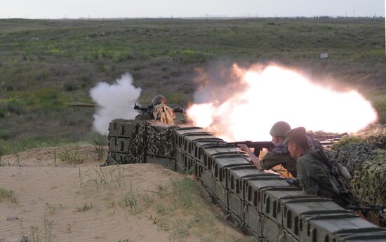 Caspian Flotilla marine corps battalion drill