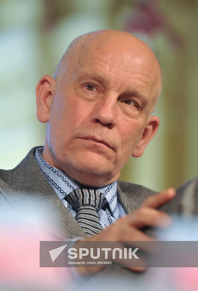 Actor John Malkovich's news conference