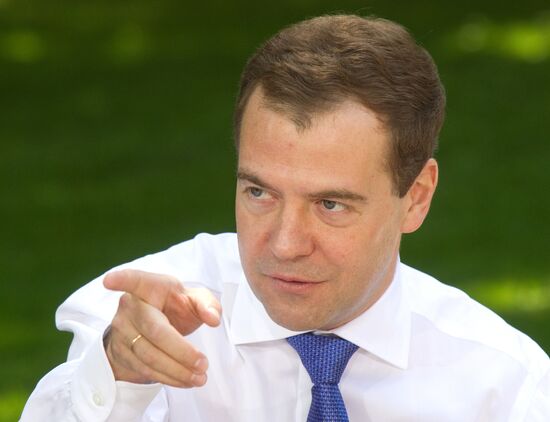 Dmitry Medvedev meets with orphanage graduates