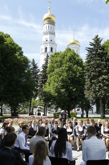 Dmitry Medvedev meets with orphanage graduates