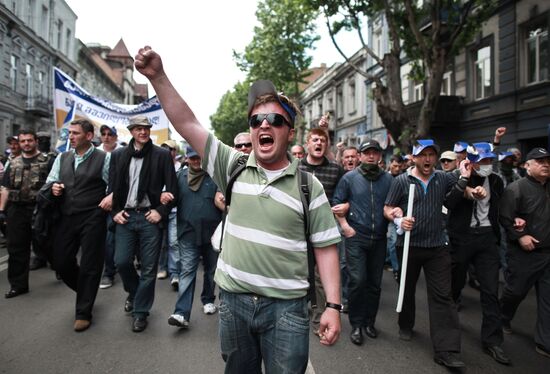 Opposition activists hold rally in Georgia