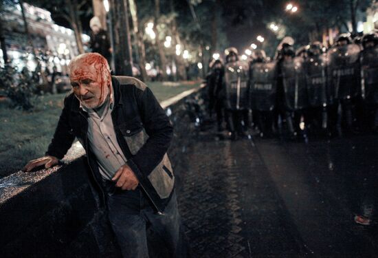Dispersal of opposition rally on Rustaveli Avenue in Tbilisi