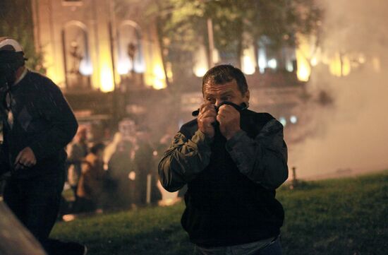Dispersal of opposition rally on Rustaveli Avenue in Tbilisi