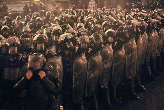 Dispersal of opposition rally on Rustaveli Avenue in Tbilisi