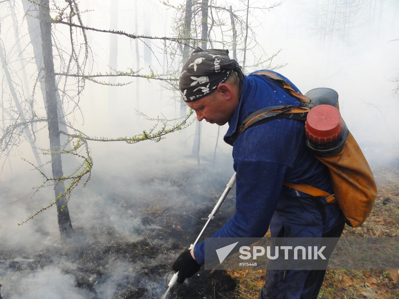 Fire crews battle wildfires in Yakutsk