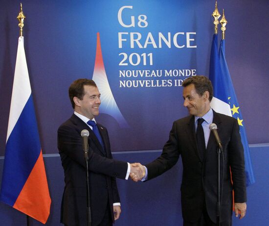 Dmitry Medvedev at G8 Summit in Deauville