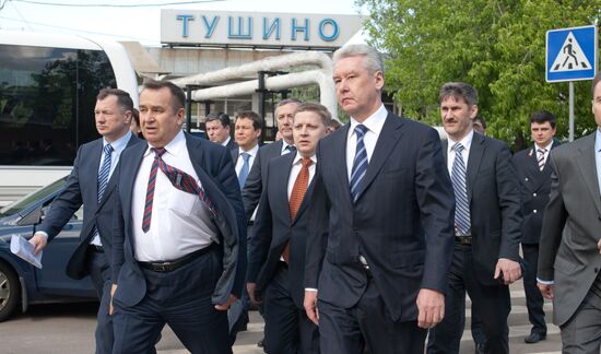 Moscow Mayor Sergei Sobyanin visits Tushino hub