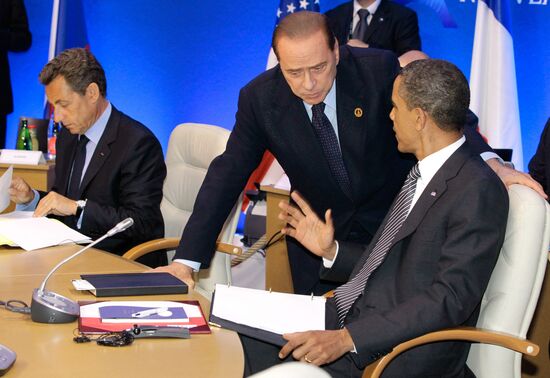 Nicolas Sarkozy, Silvio Berlusconi, Barak Obama
