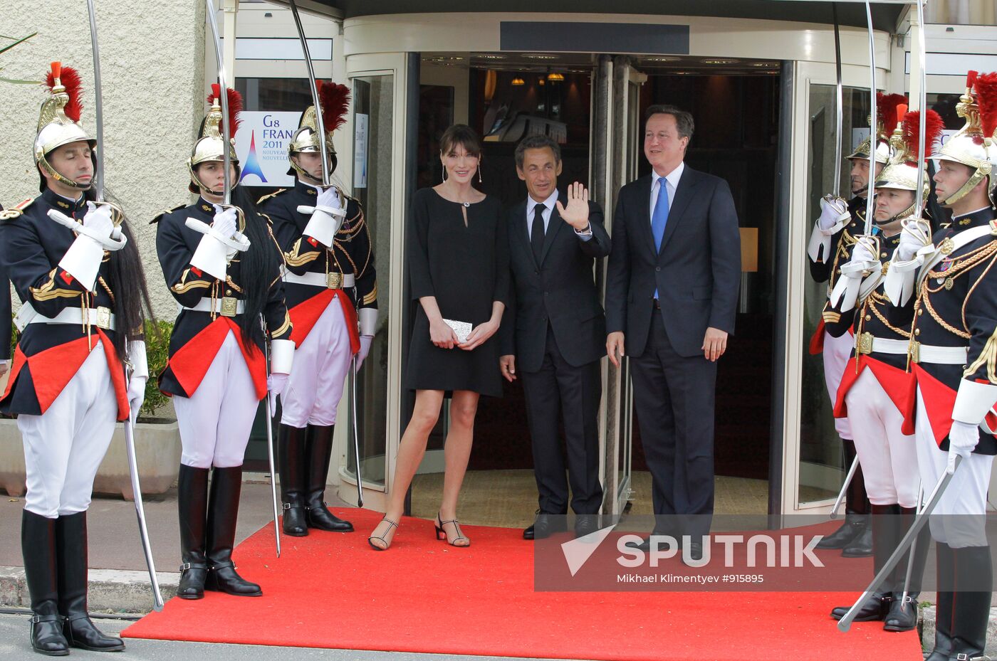 Nicolas Sarkozy, Carla Bruni, David Cameron