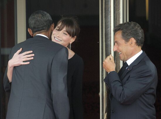 Nicolas Sarkozy, Carla Bruni, Barack Obama