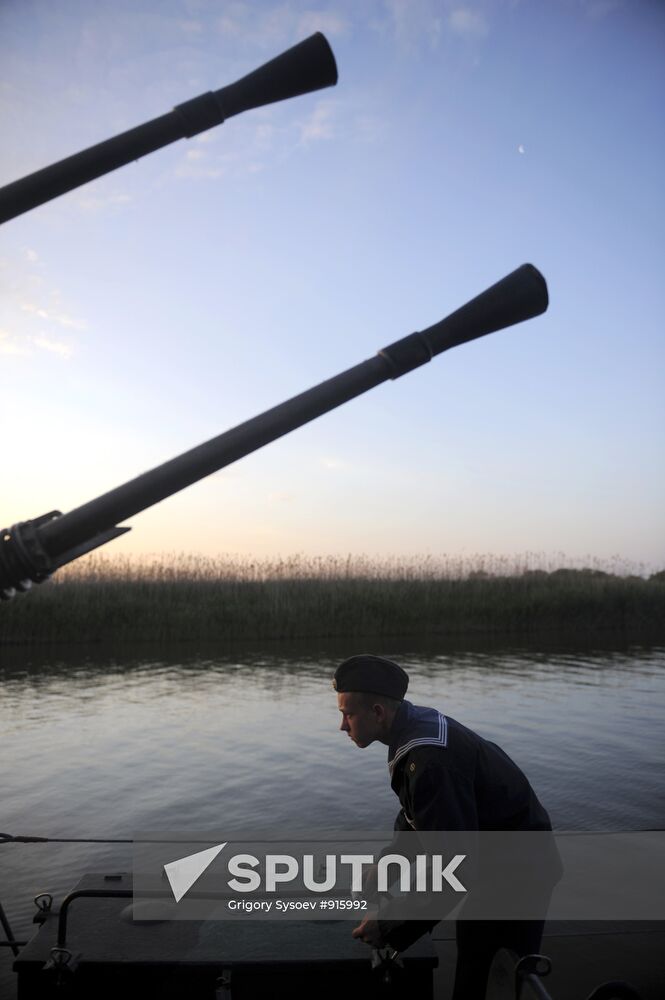 Exercise of Marine Corps battalion of Caspian Fleet