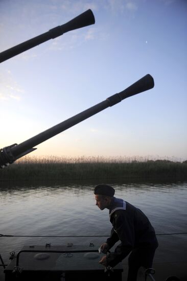 Exercise of Marine Corps battalion of Caspian Fleet