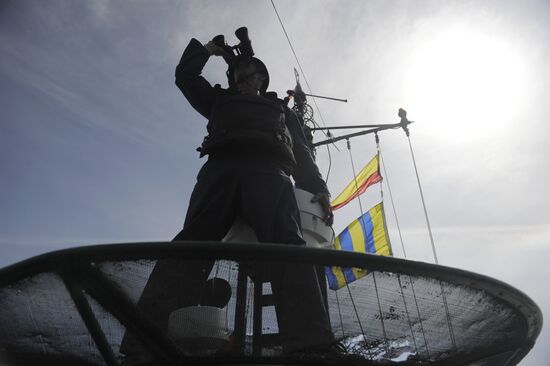 Exercise of Marine Corps battalion of Caspian Fleet