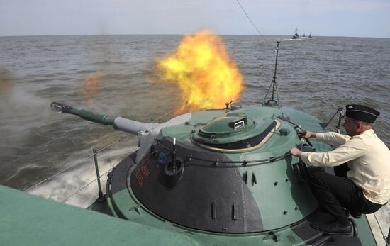 Exercise of Marine Corps battalion of Caspian Fleet