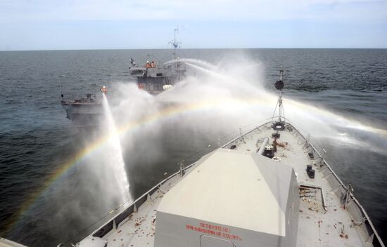 Exercise of Marine Corps battallion of Caspian Fleet